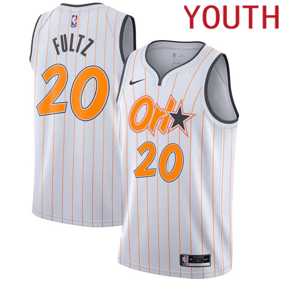 Youth Orlando Magic 20 Markelle Fultz Nike White City Edition Swingman NBA Jersey